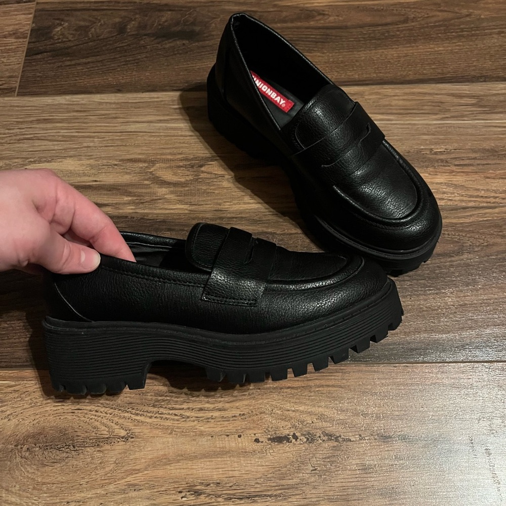 Chunky Black Women's Loafers